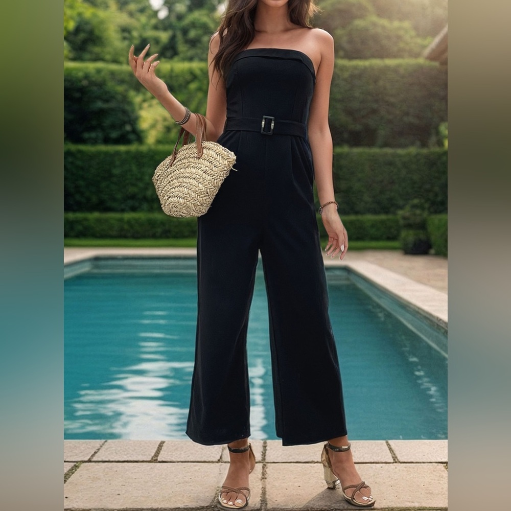 Spellbound Strapless Black Jumpsuit